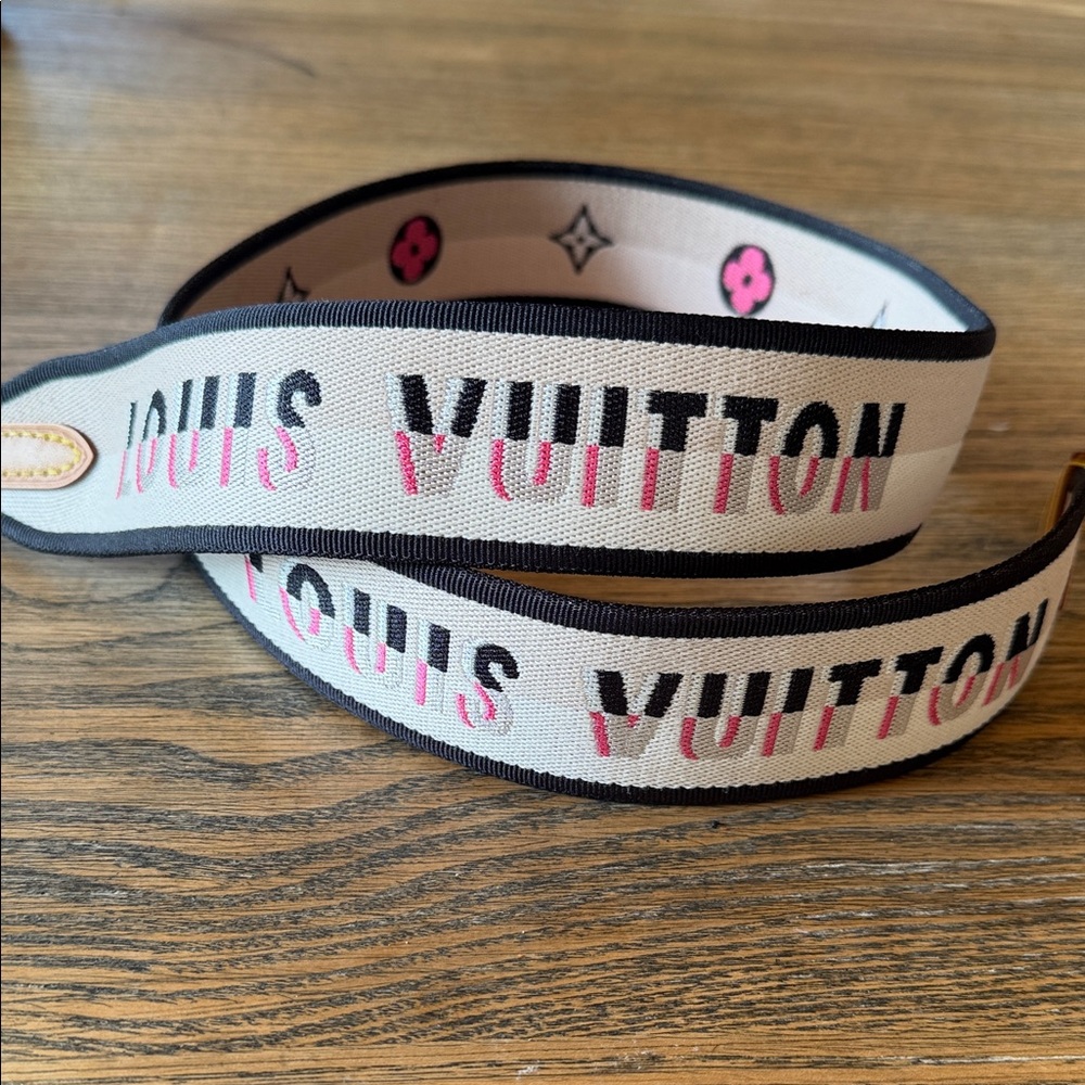 Louis Vuitton Beige & Pink Logo Strap